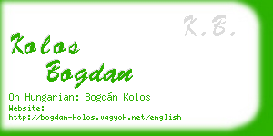 kolos bogdan business card
