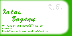 kolos bogdan business card